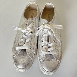 Silver Metallic Snakeskin print Converse summer fun